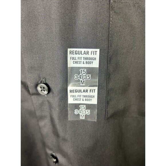 BNWT Van Heusen Men's /Regular-Fit /Dress Shirt /Black /15-15.5 / 34/35 Medium - Picture 3 of 10